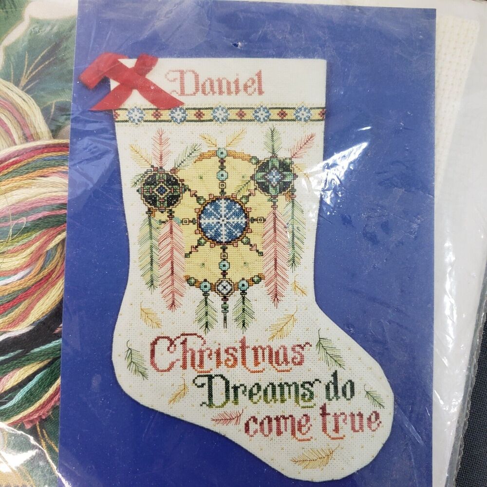 Vtg Sealed Design Works 5411 Dream Catcher Stocking Cross Stitch Kit Christmas